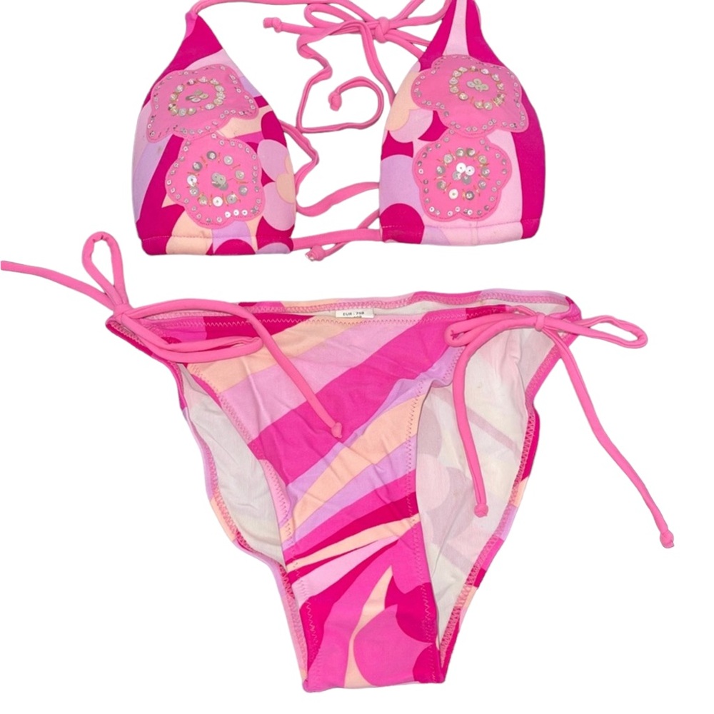 PINK & PURPLE FLORAL DESIGN BIKINI SIZE 34B